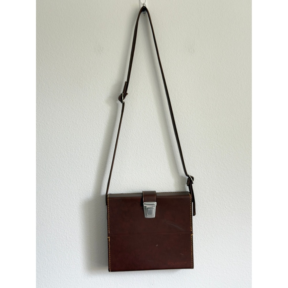 Polaroid Camera Bag OS Brown Vintage Structured Crossbody Latch Retro Photo